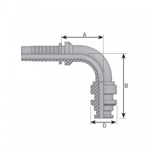 Staple-lock male 90° elbow. (MINE 90)